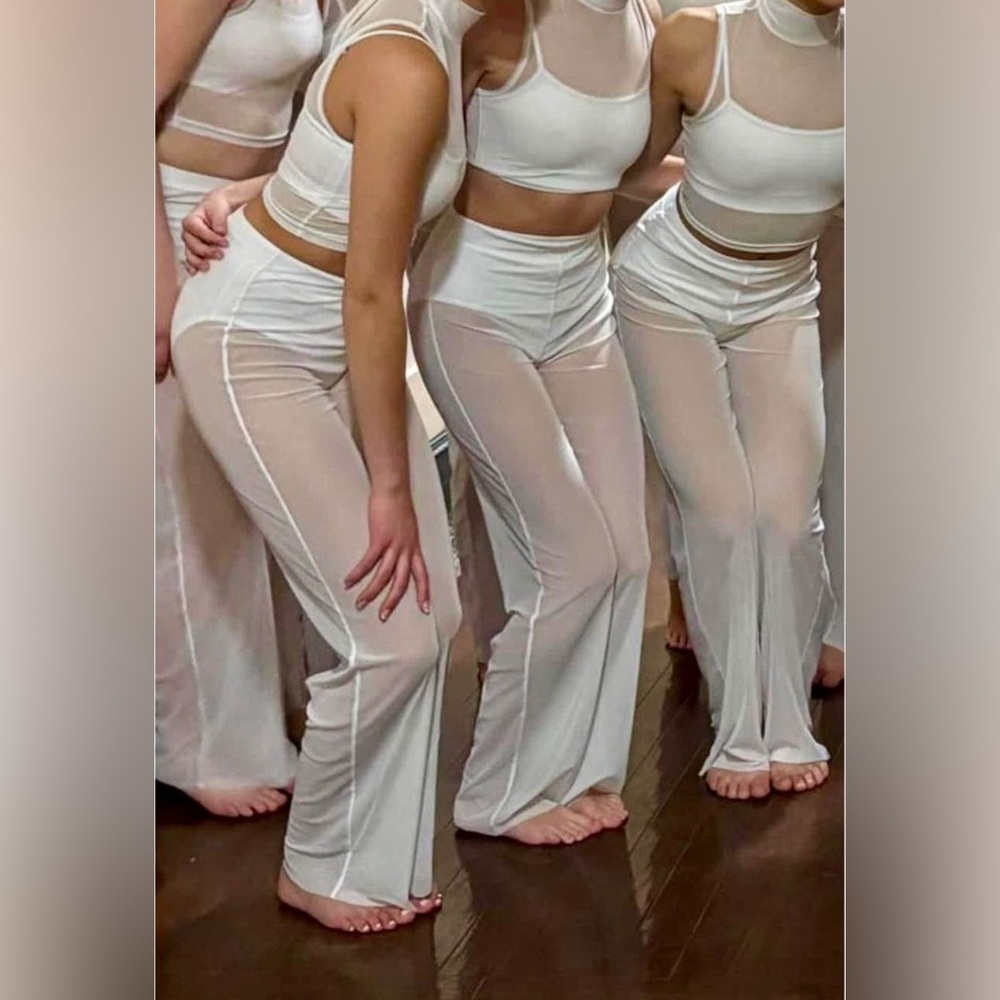 Adult S Weissman 4 Piece White Mesh Pant Set